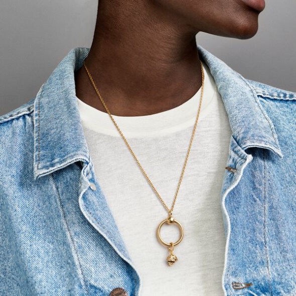 Pandora Australia Moments Fashion Small O Pendant Gold Plated