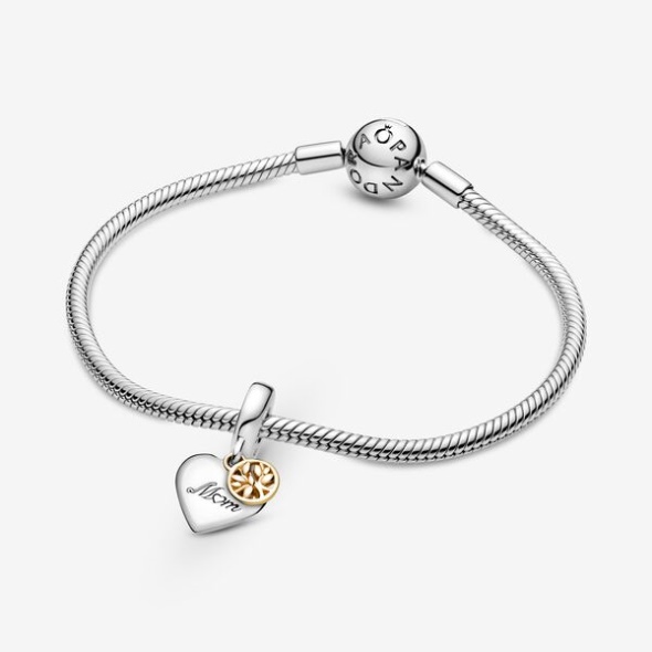 Two-Tone Family Tree Heart Dangle Charm-Final Sale Pandora Australia