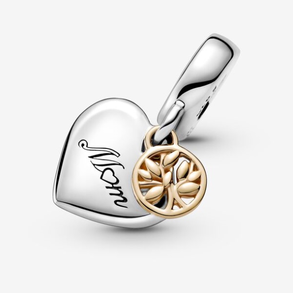 Two-Tone Family Tree Heart Dangle Charm-Final Sale Pandora Australia