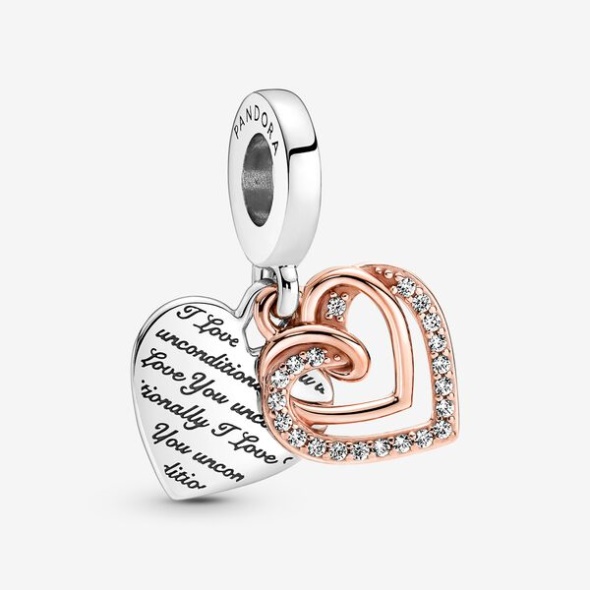 Entwined Hearts Double Dangle Charm Pandora Australia