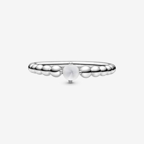 April Milky White Beaded Ring Pandora Australia