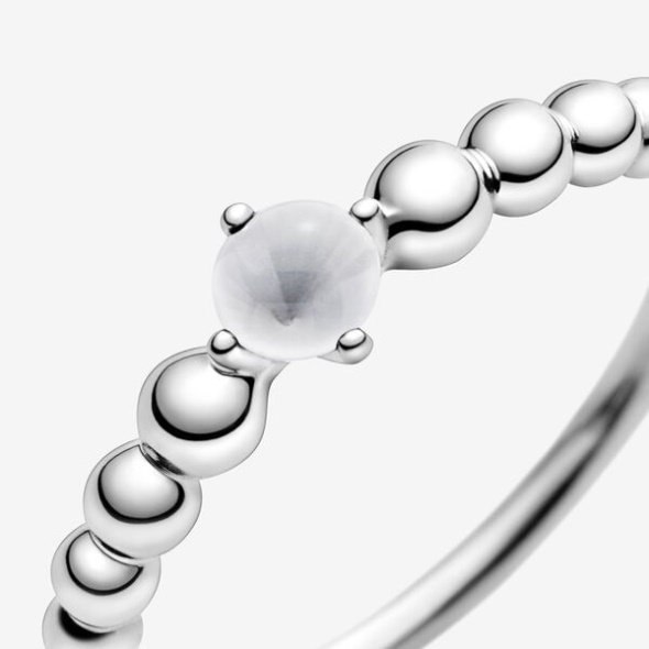 April Milky White Beaded Ring Pandora Australia
