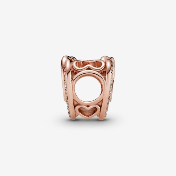 Sparkling Entwined Hearts Charm Pandora Australia Rose Gold Plated