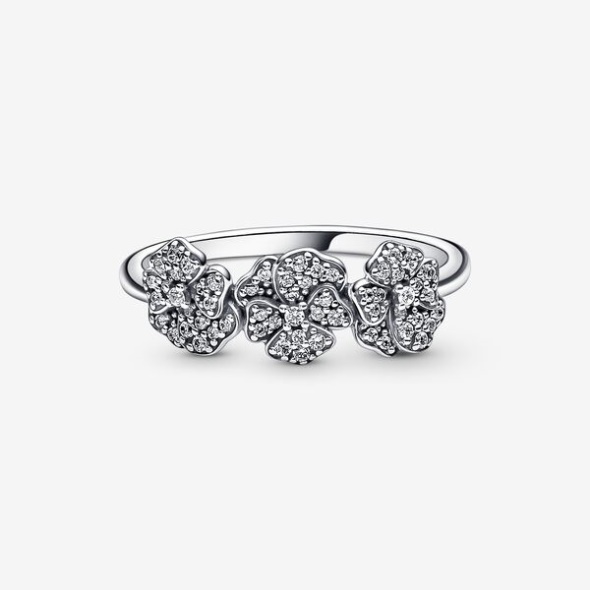 Triple Pansy Flower Ring Pandora Australia