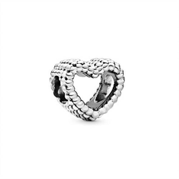 PANDORA Beaded Heart Silver Charm