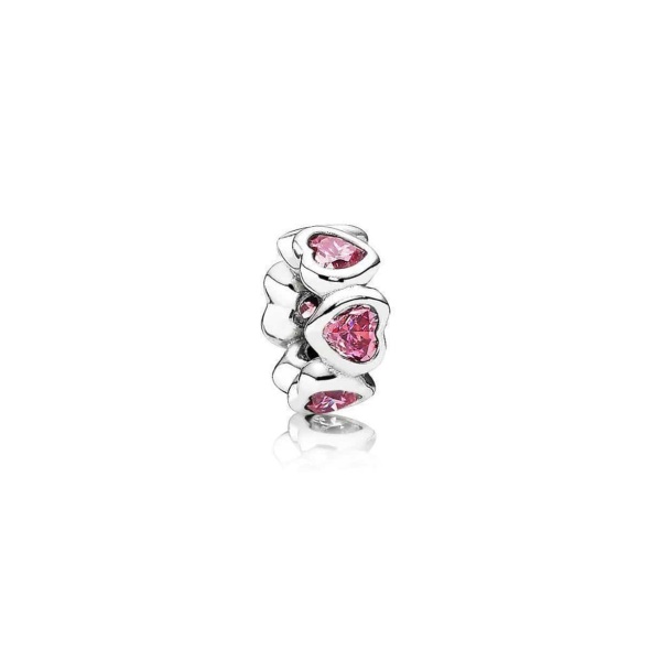PANDORA Fancy Sparkling Space in My Heart Pink Cubic Zirconia Charm