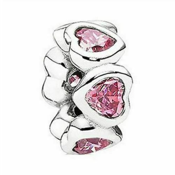 PANDORA Fancy Sparkling Space in My Heart Pink Cubic Zirconia Charm