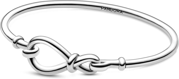PANDORA Infinity Knot Bangle 925 Sterling Silver Charm Bracelet