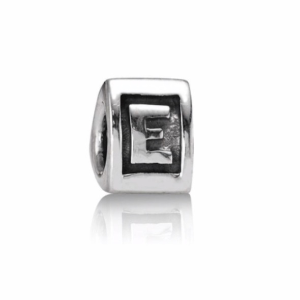 PANDORA Retired Sterling Silver Alphabet Bead Letter E