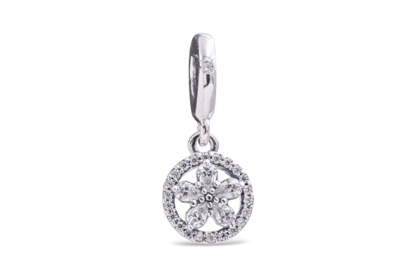 PANDORA Sparkling Snowflake Circle Dangle Charm