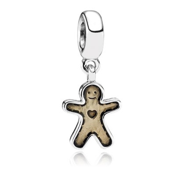 PANDORA Sterling Silver Gingerbread Man Dangle Charm Retired