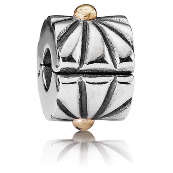 PANDORA Sunburst Clip in 925 Sterling Silver With 14K Gold Accent
