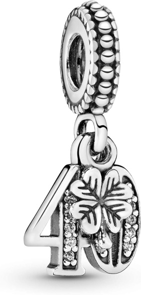 Pandora Jewelry 40 Years of Love Cubic Zirconia Charm in Sterling Silver