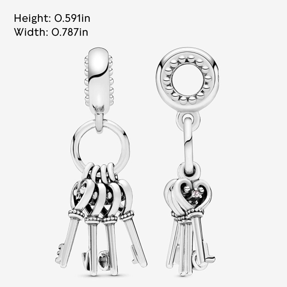 Pandora Jewelry Keys of Love Dangle Crystal and Cubic Zirconia Charm