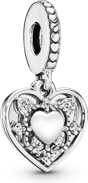 Pandora Jewelry My Wife Always Heart Dangle Cubic Zirconia Charm in Sterling Silver