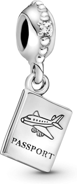 Pandora Jewelry Passport Travel Dangle Cubic Zirconia Charm in Sterling Silver