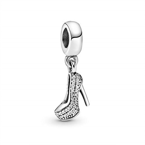 Pandora Jewelry Pave Stiletto Shoe Dangle Cubic Zirconia Charm in Sterling Silver