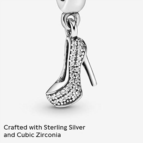 Pandora Jewelry Pave Stiletto Shoe Dangle Cubic Zirconia Charm in Sterling Silver
