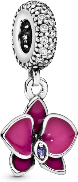 Pandora Jewelry Purple Orchid Cubic Zirconia Charm in Sterling Silver