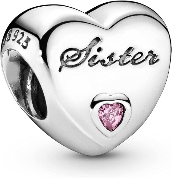 Pandora Jewelry Sister Love Cubic Zirconia Charm in Sterling Silver