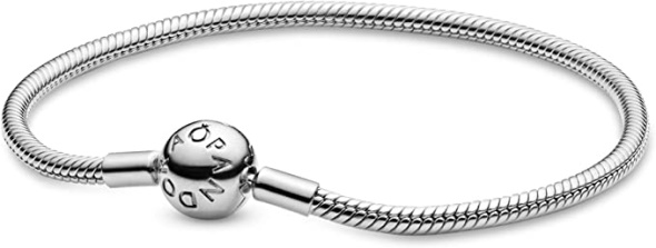 Pandora Jewelry Smooth Moments Snake Chain Charm Sterling Silver Bracelet