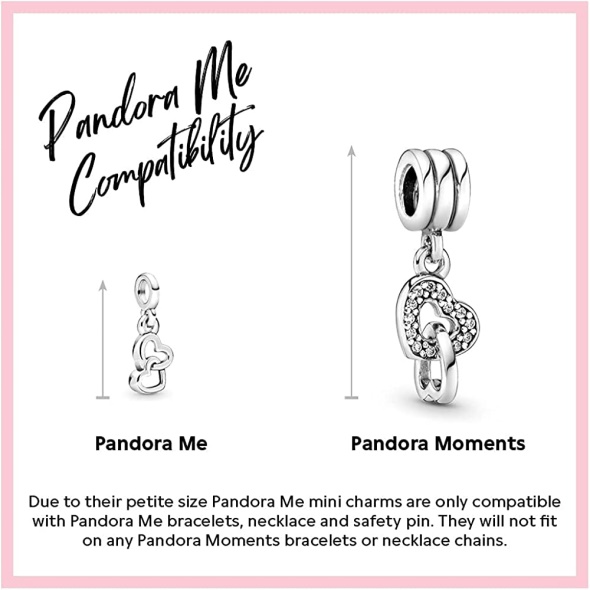 Pandora ME Compatible Crescent Moon Crystal Dangle Charm