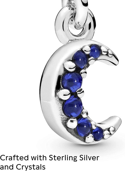Pandora ME Compatible Crescent Moon Crystal Dangle Charm