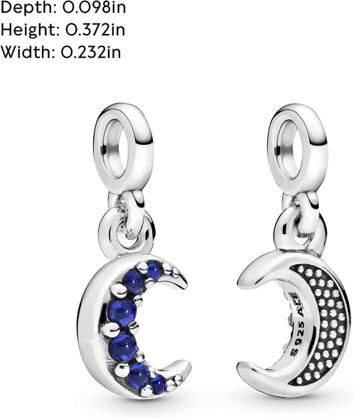 Pandora ME Compatible Crescent Moon Crystal Dangle Charm