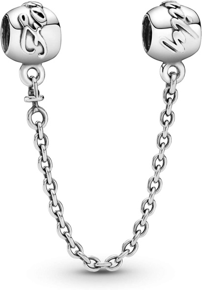 Pandora  Moments  Jewelry Family Forever Safety Chain Sterling Silver Charm