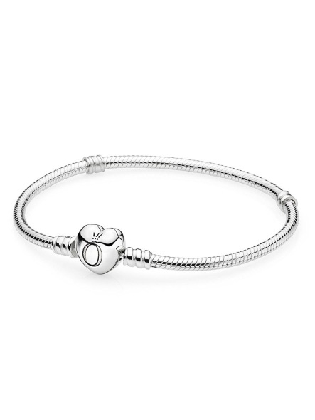 Pandora Moments Silver Charm Bracelet With Heart Clasp