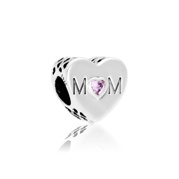 Pandora Mother Heart Charm Purple Cubic Zirconia