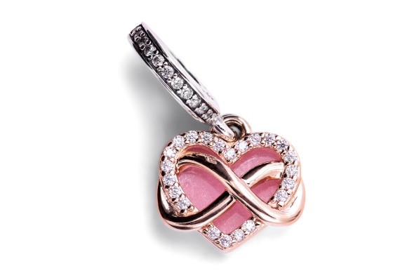 Pandora Pave Sparkling Infinity Heart Dangle Charm