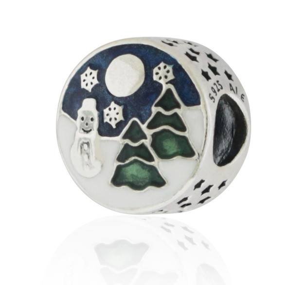 Pandora Silver Enamel Snowy Wonderland Bead