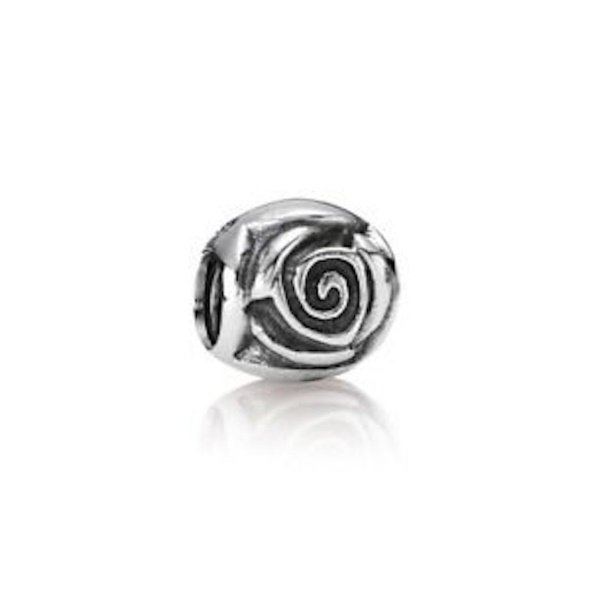 Pandora Silver Rose Charm Retired Sterling Silver Rose Bead