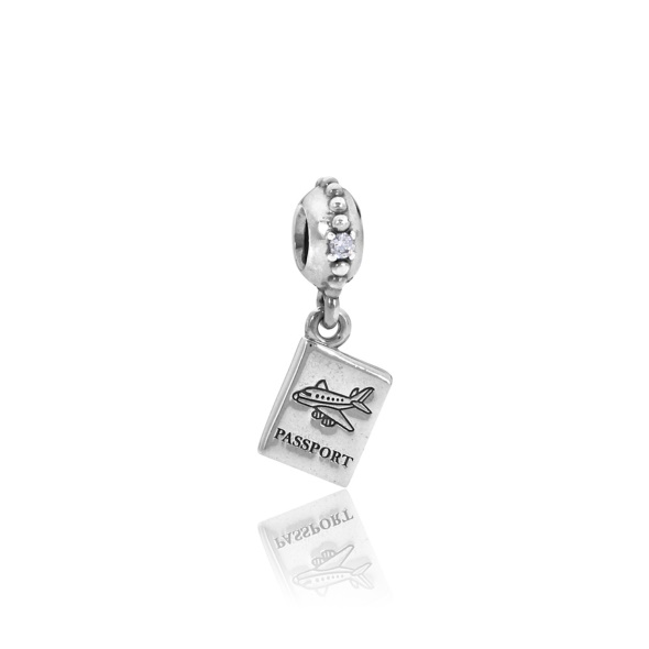 Pandora Sterling Silver Adventure Awaits Charm with Clear Cubic Zirconia