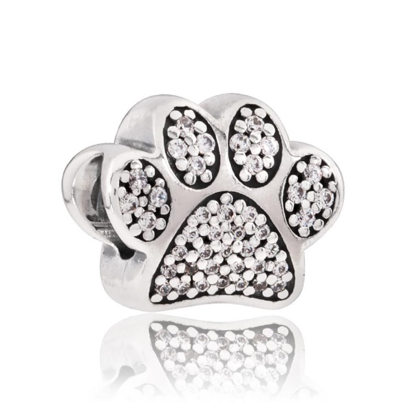Pandora Sterling Silver Gemstone Paw Print Charm