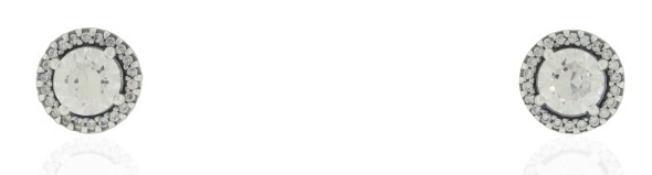 Pandora Sterling Silver Round Clear CZ Earrings