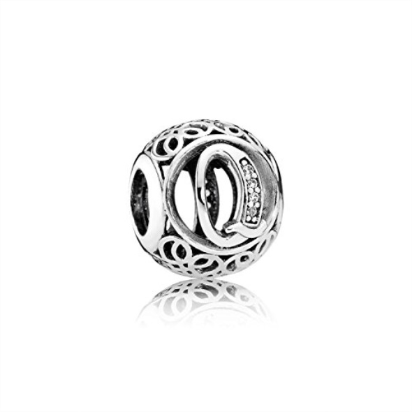Pandora Sterling Silver with Cubic Zirconia Letter Q Alphabet Charm