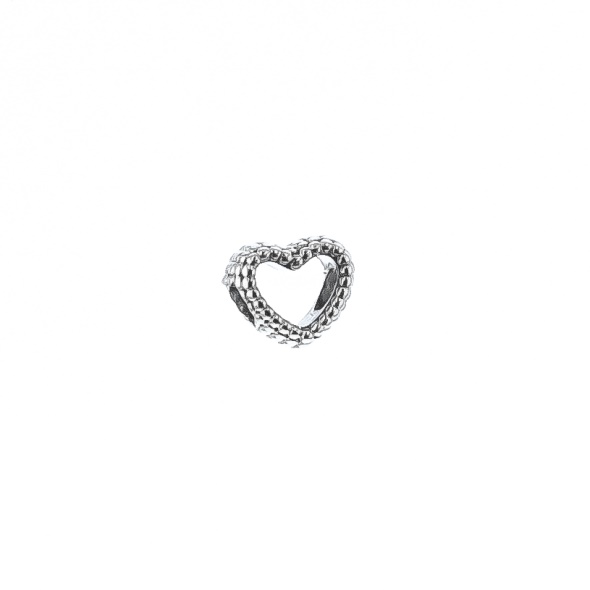 Pandora Women Sterling Silver Beaded Open Heart Charm